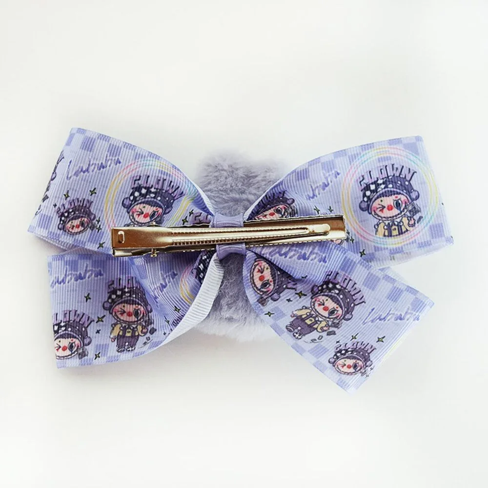 Blue LABUBU Hair Clip with Bow